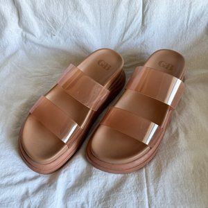 GB Gianni Bini Pink Chunky Platform Sandals Size 8